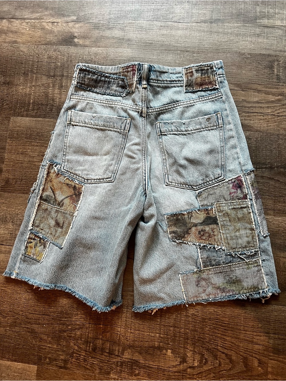 Anthropologie x Pilcro Adi Cut-offs patchwork denim shorts size 27 - Picture 7 of 13